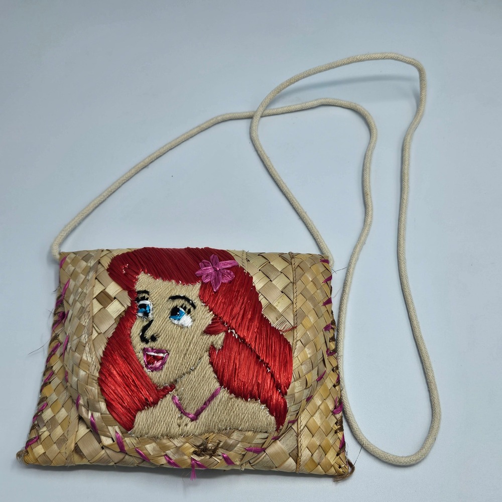 Handmade Woven Straw Mermaid Crossbody Bag Aliyah Personalized‎ Leopard Lining